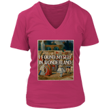 "I Found Myself In Wonderland" V-neck Tshirt - Gifts For Reading Addicts