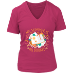 "My Summer Is All Booked" V-neck Tshirt - Gifts For Reading Addicts