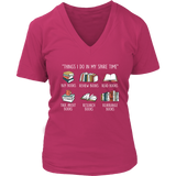 "Things I Do In My Spare Time" V-neck Tshirt - Gifts For Reading Addicts