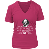 "To Quote Hamlet Act III Scene III Line 87, 'No' " V-neck Tshirt - Gifts For Reading Addicts