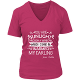 "You are sunlight" V-neck Tshirt - Gifts For Reading Addicts