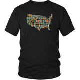"USA Bookish Map" Unisex T-Shirt - Gifts For Reading Addicts