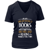 "In My Dream World" V-neck Tshirt - Gifts For Reading Addicts