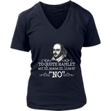 "To Quote Hamlet Act III Scene III Line 87, 'No' " V-neck Tshirt - Gifts For Reading Addicts