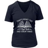 "I Read Books" V-neck Tshirt - Gifts For Reading Addicts
