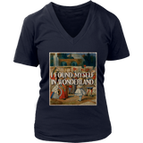 "I Found Myself In Wonderland" V-neck Tshirt - Gifts For Reading Addicts