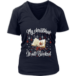 "My Christmas Is All Booked" V-neck Tshirt - Gifts For Reading Addicts
