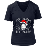 "Let It Snow" V-neck Tshirt - Gifts For Reading Addicts