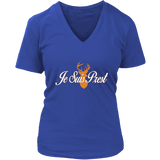 "Je Suis Prest" V-neck Tshirt - Gifts For Reading Addicts