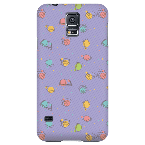 Colorful Bookish Pattern Phone Case Purple - Gifts For Reading Addicts