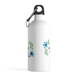 Just One More Chapter - Stainless Steel Eco-friendly Water Bottle with bookish floral design - Gifts For Reading Addicts