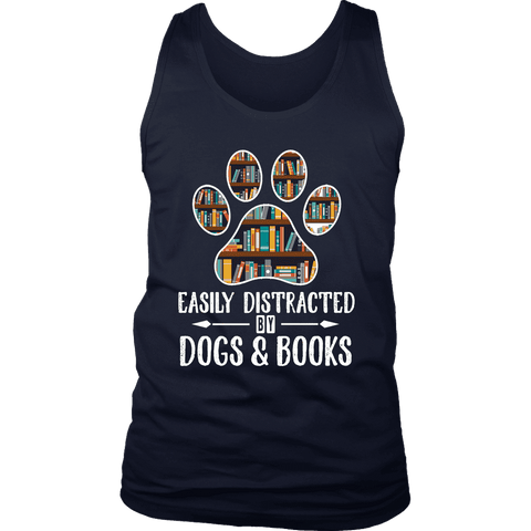 "Dogs and books" Men's Tank Top - Gifts For Reading Addicts