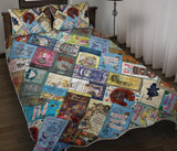 "Alice In Wonderland"Book Covers Quilt Bed - Gifts For Reading Addicts