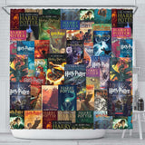 HP Book Cover Pattern Shower Curtain - Gifts For Reading Addicts