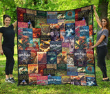 HP Book Cover Pattern Quilt - Gifts For Reading Addicts