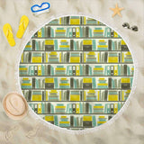 Round Beach Blanket Bookish Pattern - Gifts For Reading Addicts