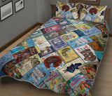 "Alice In Wonderland"Book Covers Quilt Bed - Gifts For Reading Addicts