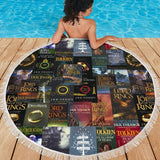 The Lord Of The Rings Book Covers Beach Blanket - Gifts For Reading Addicts