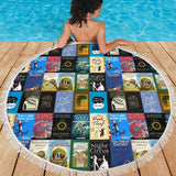 Books Bookish Round Blanket - Gifts For Reading Addicts