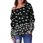 BLACK BOOKISH OFF SHOULDER SWEATER - Gifts For Reading Addicts