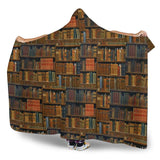 brown bookshelf pattern Hooded blanket - Gifts For Reading Addicts