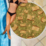Green Bookish Round Beach Blanket - Gifts For Reading Addicts