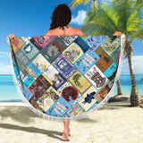 Alice In Wonderland Book Cover Round Beach Blanket - Gifts For Reading Addicts