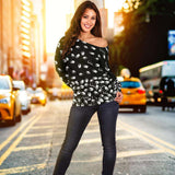 BLACK BOOKISH OFF SHOULDER SWEATER - Gifts For Reading Addicts