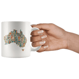 "Australia Bookish Map"11oz White Mug - Gifts For Reading Addicts