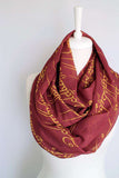 Red Lord of the Rings Handmade Infinity Scarf Limited Edition - Gifts For Reading Addicts