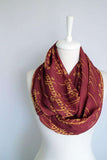 Red Lord of the Rings Handmade Infinity Scarf Limited Edition - Gifts For Reading Addicts