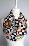 Alice In Wonderland Themed Handmade Infinity Scarf Limited Edition - Gifts For Reading Addicts