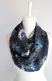 Doctor Who Tardis Handmade Infinity Scarf Black Limited Edition - Gifts For Reading Addicts