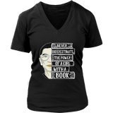 Ruth Bader "A Girl With A Book" V-neck Tshirt - Gifts For Reading Addicts