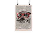 nerdy owl vintage dictionary poster - Gifts For Reading Addicts