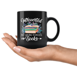 "Introverted But Willing To Discuss Books"11oz Black Mug - Gifts For Reading Addicts