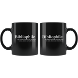 "Bibliophile"11oz black mug - Gifts For Reading Addicts