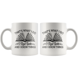 "I Read Books"11oz White Mug - Gifts For Reading Addicts