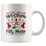 "Ya Filthy Muggle"11oz White Christmas Mug - Gifts For Reading Addicts