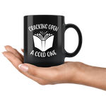 "Cracking Open A Cold One"11oz Black Mug - Gifts For Reading Addicts