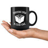 "Cracking Open A Cold One"11oz Black Mug - Gifts For Reading Addicts