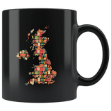 "UK Bookish Map"11oz Black Mug - Gifts For Reading Addicts