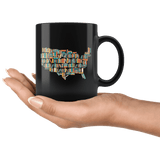 "USA Bookish Map"11oz Black Mug - Gifts For Reading Addicts