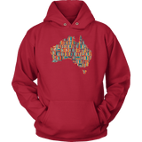 "Australia Bookish Map" Hoodie - Gifts For Reading Addicts