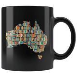 "Australia Bookish Map"11oz Black Mug - Gifts For Reading Addicts