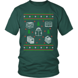Christmas Bookish Ugly design Unisex T-shirt - Gifts For Reading Addicts