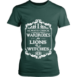 I always check Wardrobes for lions and witches, Fitted T-shirt - Gifts For Reading Addicts