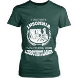 I dont have insomnia I'm suffering from Librocubicularism, Fitted T-shirt - Gifts For Reading Addicts