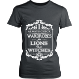 I always check Wardrobes for lions and witches, Fitted T-shirt - Gifts For Reading Addicts