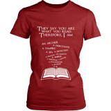 They say you are what you read Fitted T-shirt - Gifts For Reading Addicts